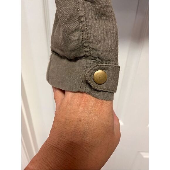 Free People Olive Lace Side Zip Jacket sz 4 - Picture 2 of 6